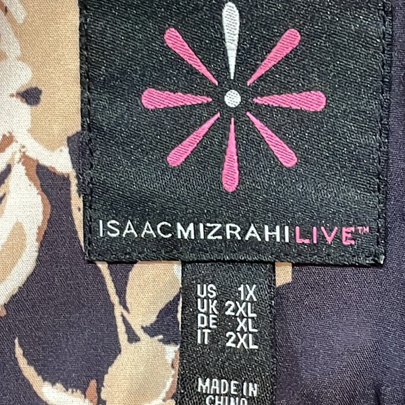 A Isaac Mizrahi Live Women’s Coat Size 1X Full Zipper Removable Hood Black Tan - Picture 13 of 13